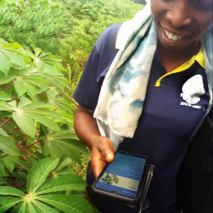 farmer with app